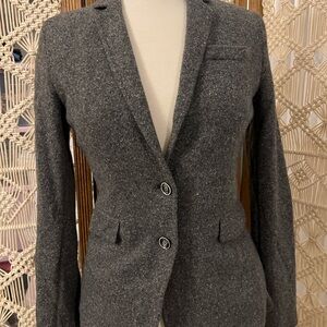 Retro Women's Gray Knit Blazer